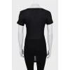 Black Ribbed T-Shirt with Tag