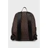 Textile backpack in branded print