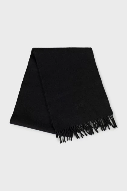 Black wool and cashmere scarf