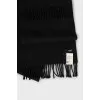 Black wool and cashmere scarf