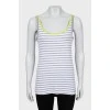 Fitted tank with stripe print