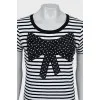 Striped T-shirt with bow
