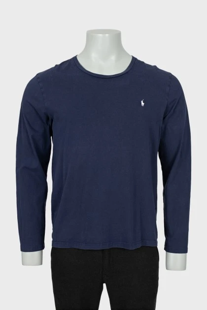 Men's blue long sleeve with embroidered logo