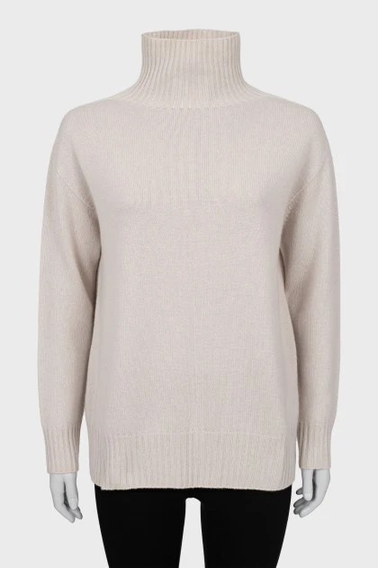 Beige knitted sweater
