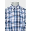 Men's straight shirt in mixed check