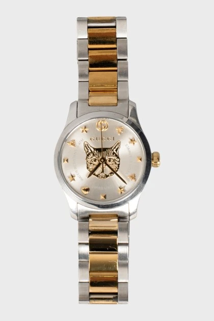 Wristwatch with gold and silver