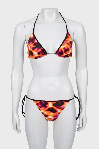Swimsuit in abstract print with tag