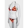 Swimsuit in abstract print with tag