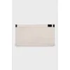 Suede clutch with silver hardware