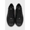 Black leather sneakers