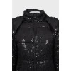 Quilted jacket embroidered with sequins