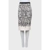 Printed fitted skirt