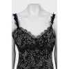 Wool tank with lace