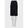 Straight skirt in wool and cashmere