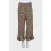 Animal print cropped trousers