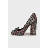 Textile block heels