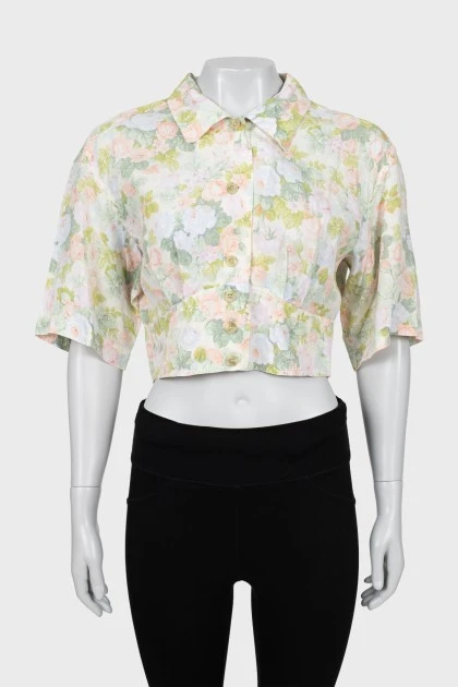 Floral cropped blouse