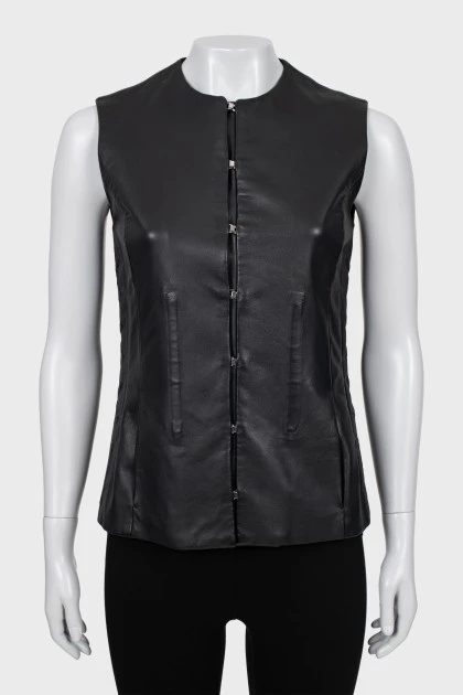 Fitted leather vest