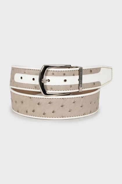 Two-tone belt with silver buckle