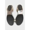 Sandals with embossed leather
