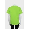 Green T-shirt with text print