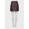 Brown leather mini skirt