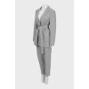 Gray suit with belt