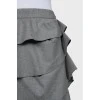 Wool mini skirt with ruffles