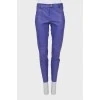 Purple leather trousers