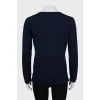 Blue pullover with gold buttons