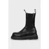 Men's black leather Chelsea boots