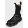 Men's black leather Chelsea boots
