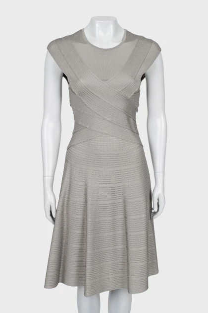 Gray sleeveless fitted dress