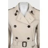 Cropped double-breasted trench coat