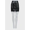 Eco-leather skirt with embossing
