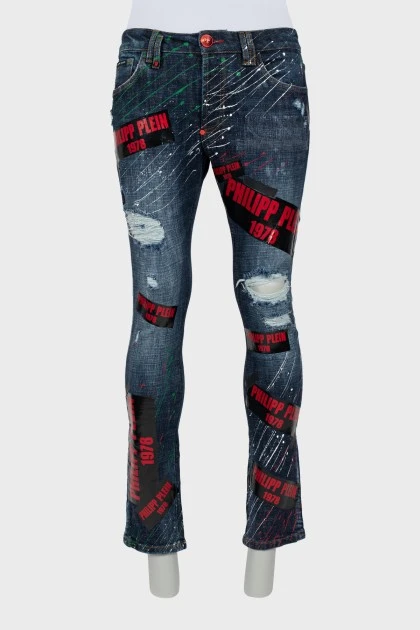 Men's jeans with print