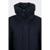 Dark blue down jacket with tag