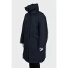 Dark blue down jacket with tag
