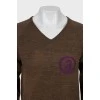 Brown knitted pullover
