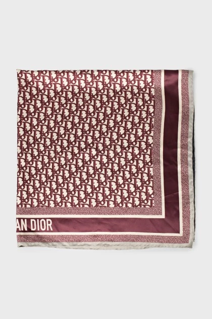 Double-sided scarf with brand logo