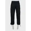 Men's black trousers with drawstrings