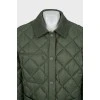 Reversible quilted jacket with tag