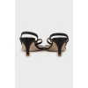 Leather square toe sandals