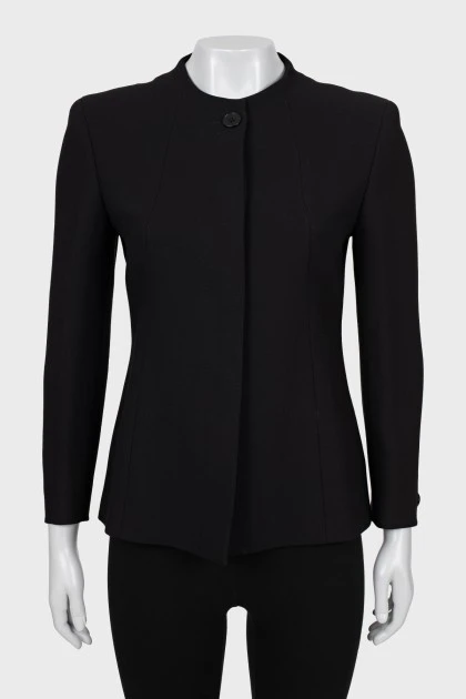 Fitted jacket with hidden buttons