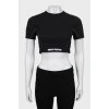 Sports black top with tag