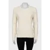 White wool and cashmere sweater