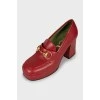 Red square toe shoes