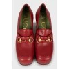 Red square toe shoes