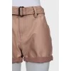 Mini shorts with belt