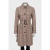 Fitted coat in check print